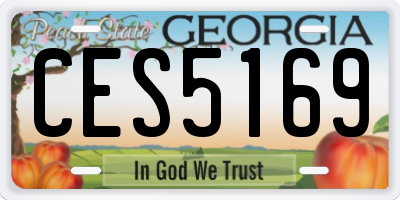 GA license plate CES5169