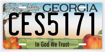 GA license plate CES5171