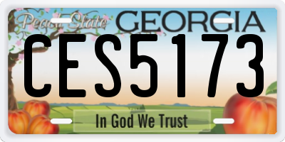 GA license plate CES5173