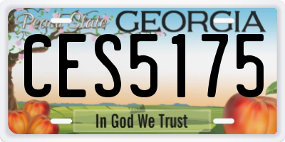 GA license plate CES5175