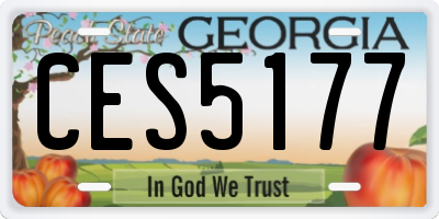 GA license plate CES5177