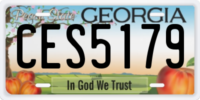 GA license plate CES5179