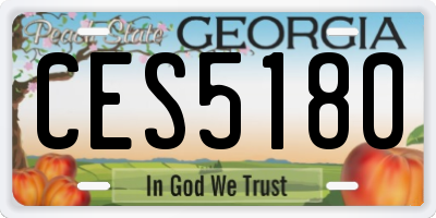 GA license plate CES5180
