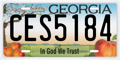 GA license plate CES5184