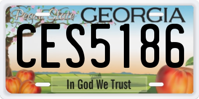 GA license plate CES5186