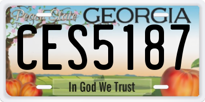 GA license plate CES5187