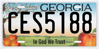 GA license plate CES5188