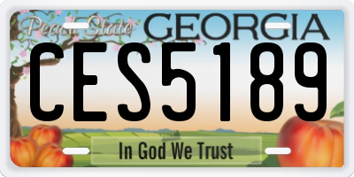 GA license plate CES5189