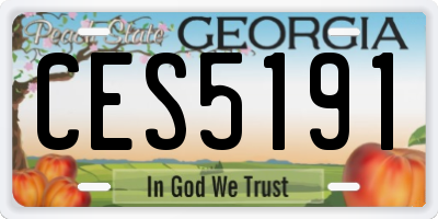 GA license plate CES5191