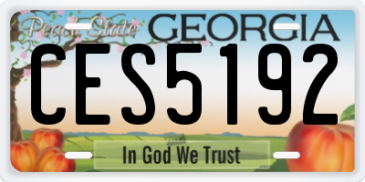 GA license plate CES5192