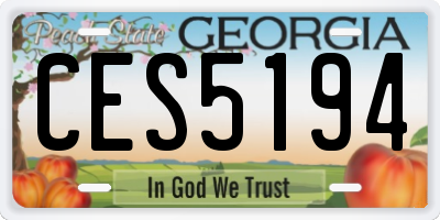 GA license plate CES5194