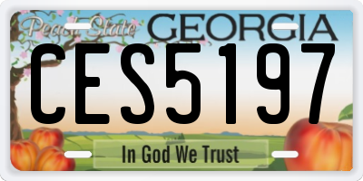 GA license plate CES5197