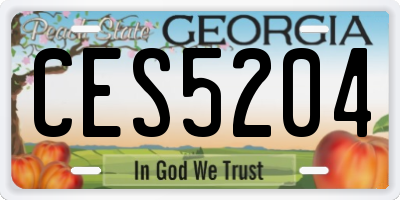 GA license plate CES5204
