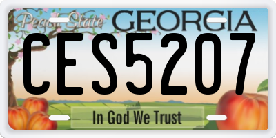 GA license plate CES5207