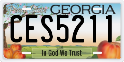 GA license plate CES5211