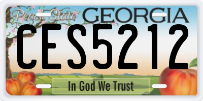 GA license plate CES5212