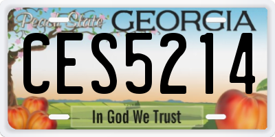 GA license plate CES5214