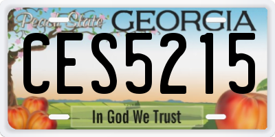 GA license plate CES5215