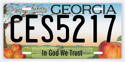 GA license plate CES5217