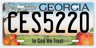 GA license plate CES5220