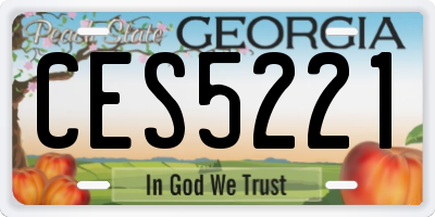 GA license plate CES5221