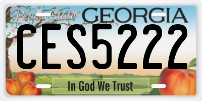 GA license plate CES5222