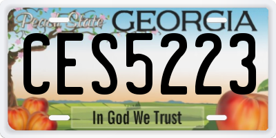 GA license plate CES5223