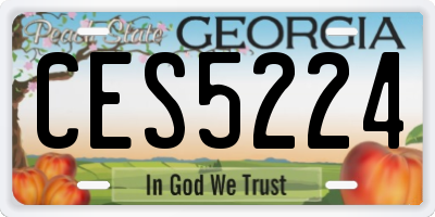 GA license plate CES5224