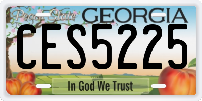 GA license plate CES5225