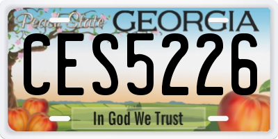 GA license plate CES5226
