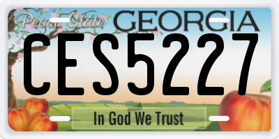 GA license plate CES5227