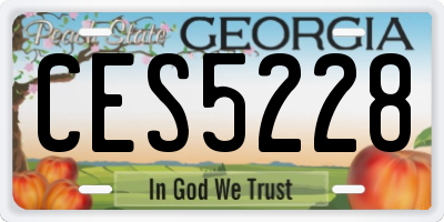 GA license plate CES5228