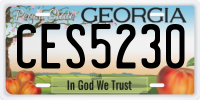 GA license plate CES5230