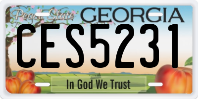 GA license plate CES5231