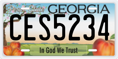 GA license plate CES5234