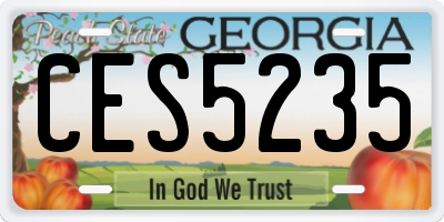 GA license plate CES5235