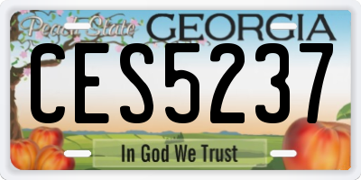 GA license plate CES5237