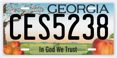 GA license plate CES5238