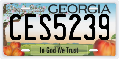 GA license plate CES5239