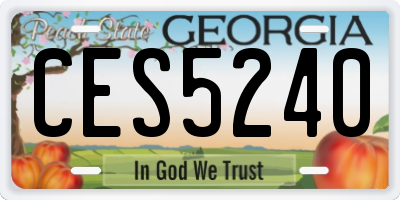 GA license plate CES5240