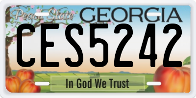 GA license plate CES5242