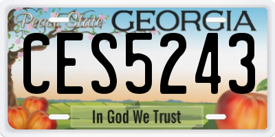 GA license plate CES5243