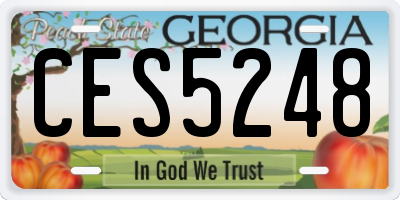 GA license plate CES5248