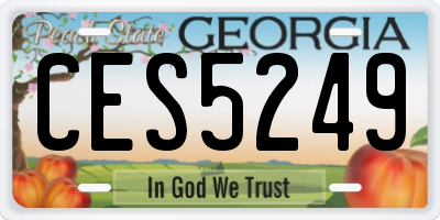 GA license plate CES5249