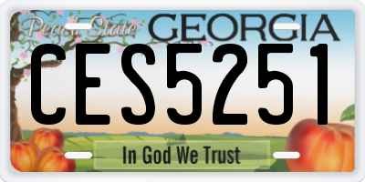 GA license plate CES5251