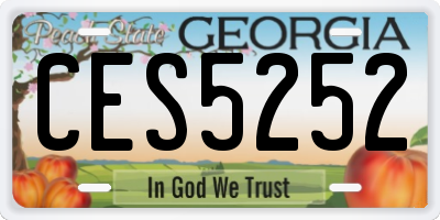 GA license plate CES5252
