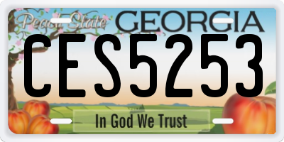 GA license plate CES5253