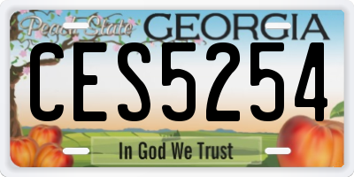 GA license plate CES5254