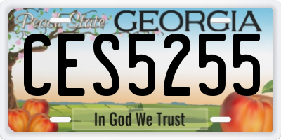 GA license plate CES5255