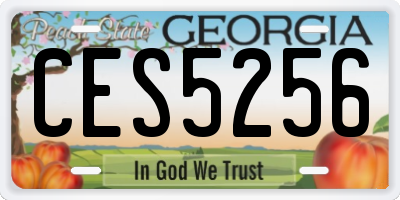GA license plate CES5256
